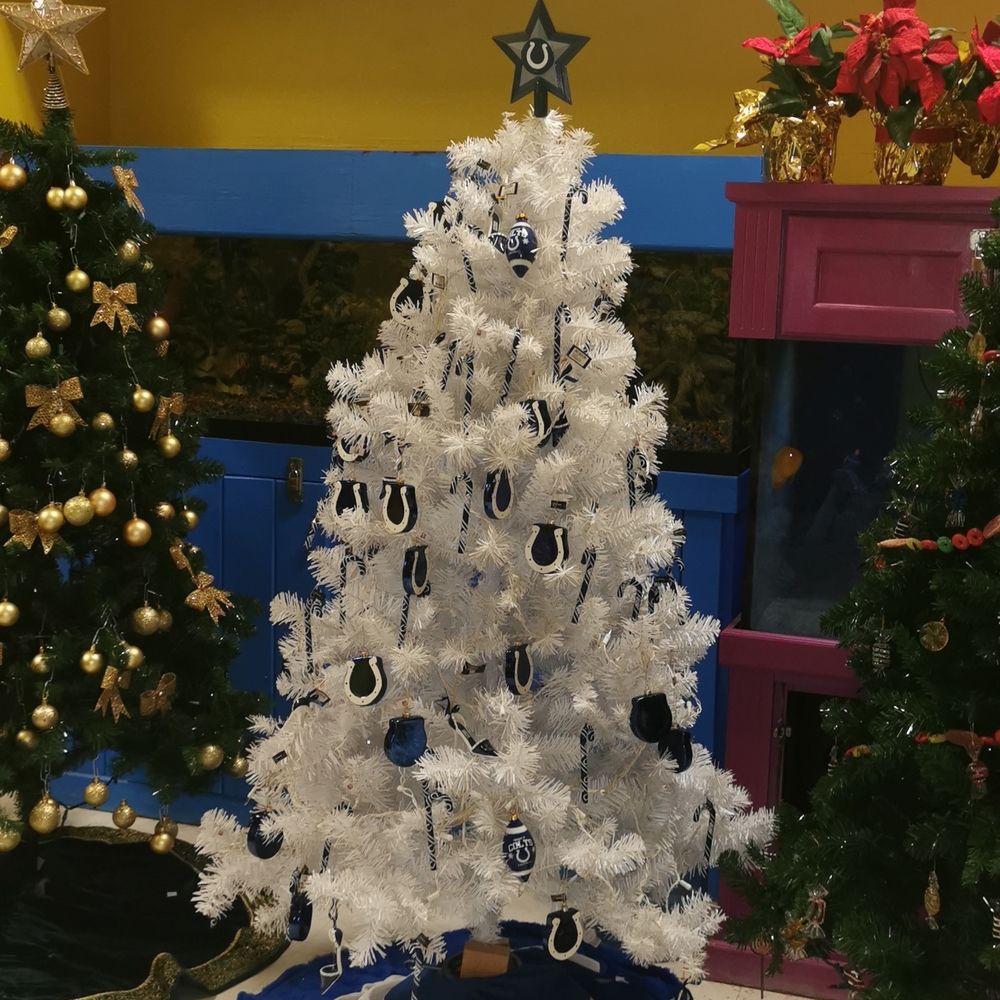 Indy Colts Tree Decorations and WHITE 28 INCH Tree